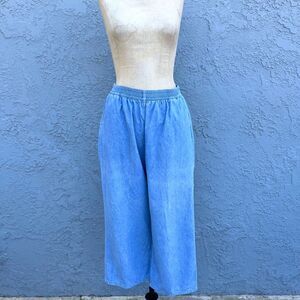 Mollusk California Chambray Pant Women Size Small Blue Cotton Elastic Waist